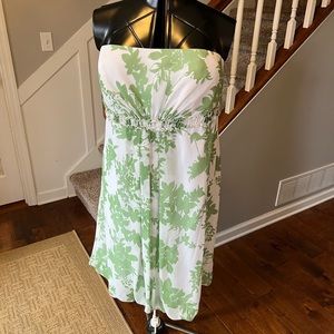 Green Floral Bubble Hem Dress